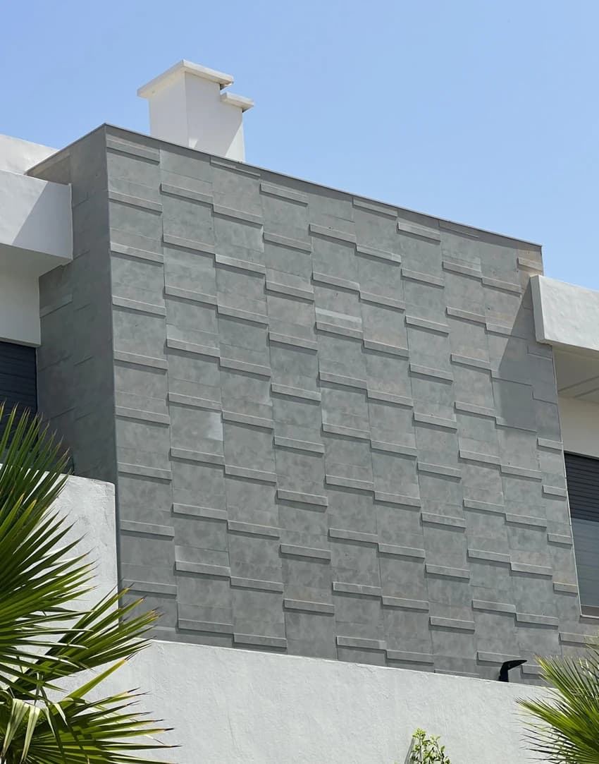 Block stone facade