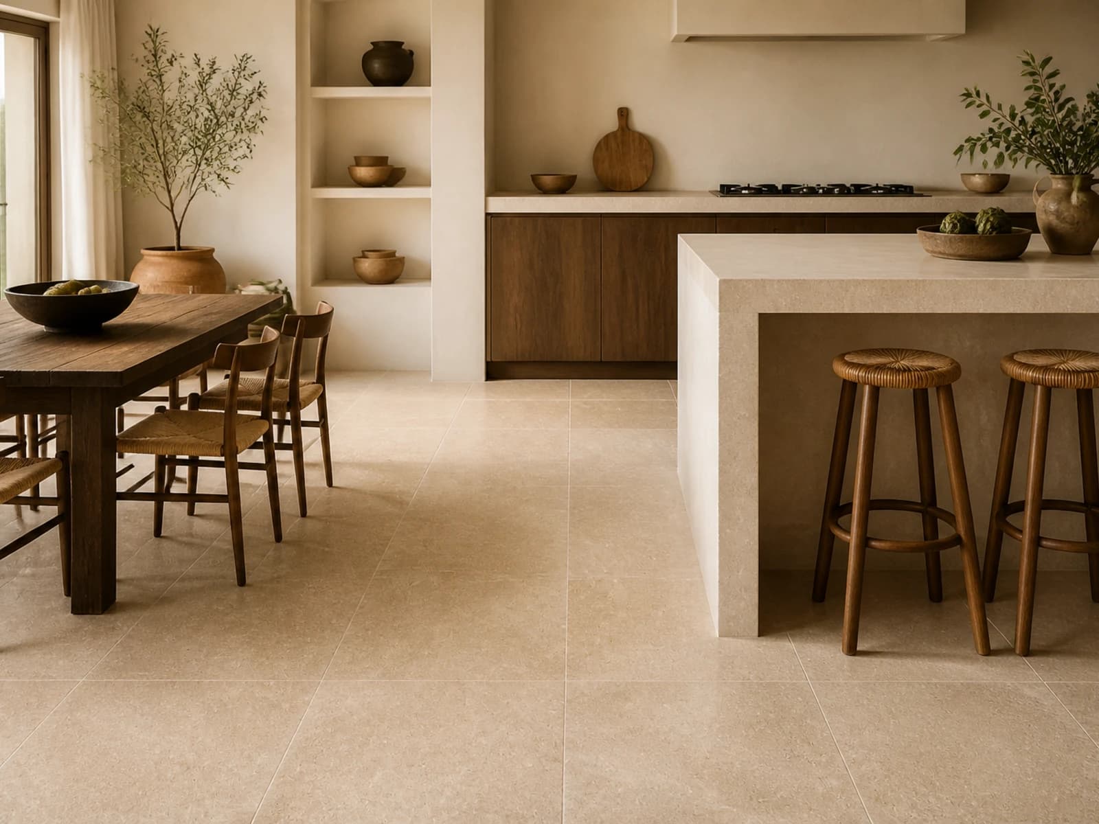 Viaza Beige Tumbled used in an architectural application